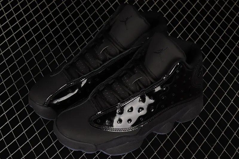 All categories Air Jordan Jordan series basketball shoes Air Jordan 13 Nk Air Jordan 13 "Cap and Gown" AJ13 Joe 13 black cat patent leather high-end replica basketball shoes 414571-012